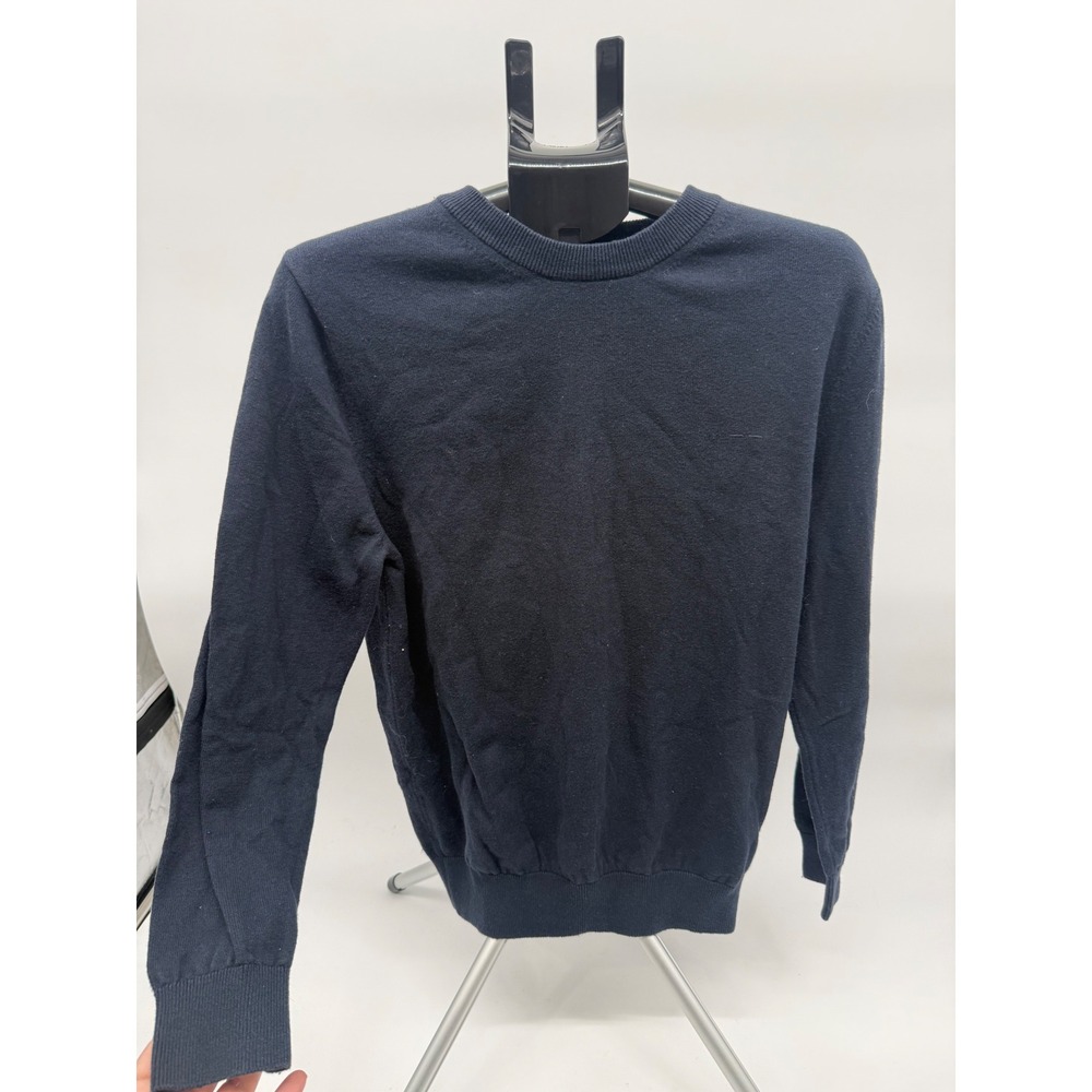 Adolfo Dominguez Mens Navy Blue Cotton Wool Blend Crewneck Sweater Size M Spain
